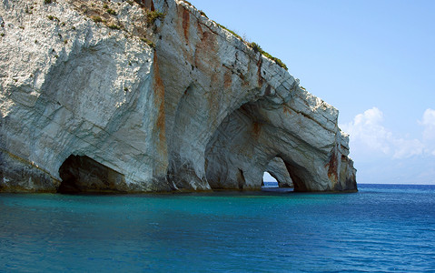 蓝洞蓝色海岸旅游天空太阳旅行岩石洞穴背景