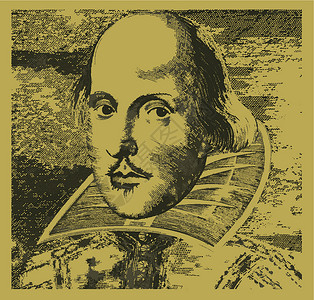 威廉莎士比亚诗人油毡木刻绘画艺术插图艺术品英语作家剧作家插画
