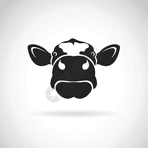 牛头肉白色背景牛头的矢量图像家畜鼻子艺术眼睛草图动物奶制品牛奶农场夹子插画
