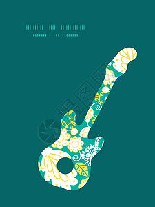 矢量电子化花朵吉他吉他吉他背景图片