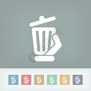垃圾桶 ico回收生态废纸垃圾箱垃圾环境篮子插图背景图片