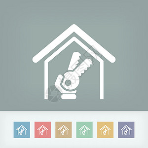 houseHouse 键图标入口安全犯罪钥匙代码编码互联网财产保障技术插画