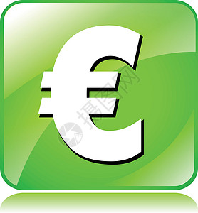 绿色欧元图标背景图片