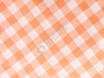 检查过的纺织品画幅面料复兴棉布橙子复古白色编织水平亚麻背景图片