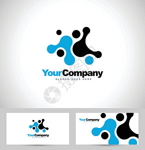 BlueDots 蓝点标准品牌卡片推广创造力蓝色商业插图公司液体背景图片