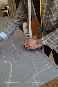 西装剪裁定制设计师剪刀手工材料套装工艺风俗剪裁男人织物背景