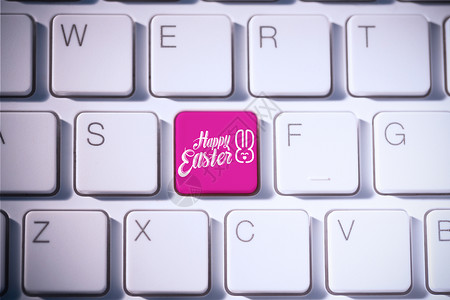 快乐的复活节综合形象钥匙键盘技术绘图兔子计算机电子粉色数字问候语背景图片