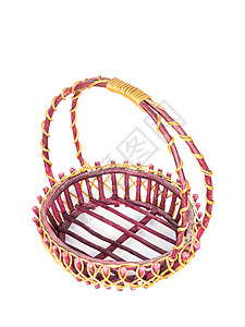 拉坦篮子圆形柳条手工业棕色工艺手工纤维背景图片