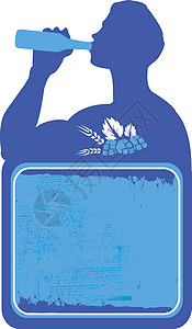 麦芽酒啤酒酒花啤酒酒路标酿造瓶子麦芽酒精艺术发酵标识小麦男人酵母插画