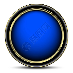现代保护盾标签蓝色框架金属金子插图背景图片