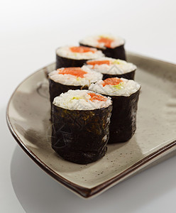 寿司卷寿司白色小吃海鲜美食文化产品海藻午餐背景图片