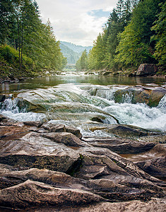 夏季山河瀑瀑布季节高清图片素材