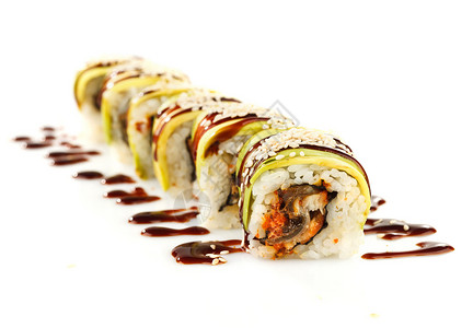 寿司卷寿司海鲜美食文化小吃午餐白色产品背景图片