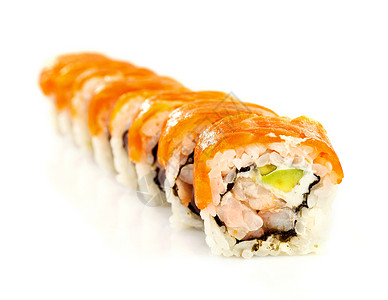 寿司卷海鲜午餐海藻小吃美食产品文化寿司白色背景图片