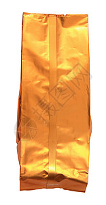 咖啡金袋产品包装袋装食物黄色背景图片