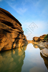 顺流而下峡谷岩石河口鸿沟胰岛沟壑远景风景细粒差距溪流背景