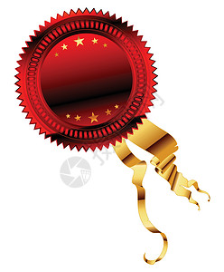勋章奖牌价格红色证书纹章丝带金属滚动插图邀请函背景图片