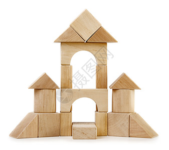 玩具木城堡住宅积木白色建筑师销售建筑学财产房屋黄色童年背景图片