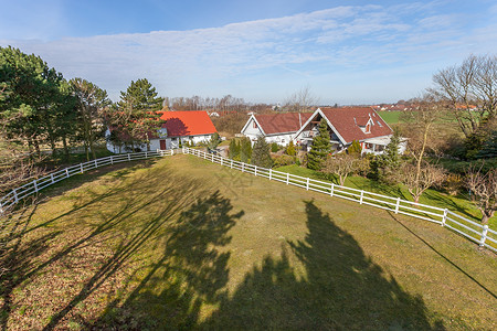 丹麦农场和农舍背景