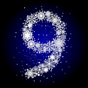 字母雪插图数数星星财富庆典问候语薄片计算暴风雪季节背景图片