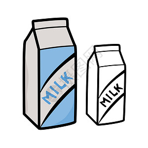 纸盒牛奶牛奶盒纸盒奶制品纸板盒子牛奶早餐奶牛插图食物纸箱插画