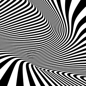 催眠带有光学幻觉的模型 黑白背景风格海浪条纹插图漩涡洞察力曲线流动墙纸装饰插画