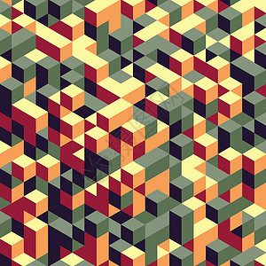 摘要三几何背景 Mosaic 矢量图解建筑长方形立方体打印团体艺术建造插图推介会技术背景图片