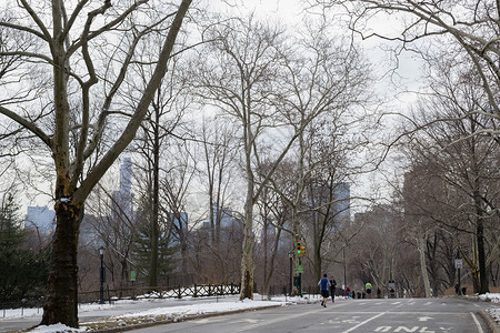 冬季在中央公园的演习背景图片