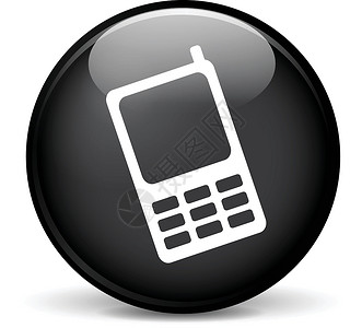 手机图标通信网络细胞系统全球圆形黑色灰色移动按钮背景图片