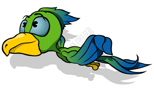 飞行鹦鹉卡通片动画片插图翅膀绘画动物绿色漫画手绘背景图片
