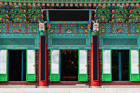 韩国佛教和尚寺入口处背景图片