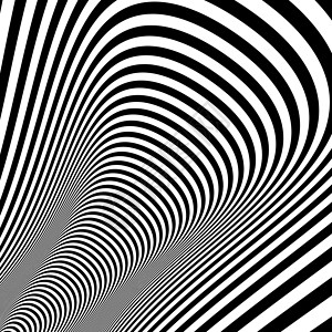 催眠黑色和白色抽象条纹背景 光学艺术魔法流动皮肤运动风格插图环形洞察力技术眩晕插画