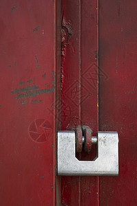 安全锁定红门横向街道金属漫射光划痕储物柜线条房子钥匙背景图片
