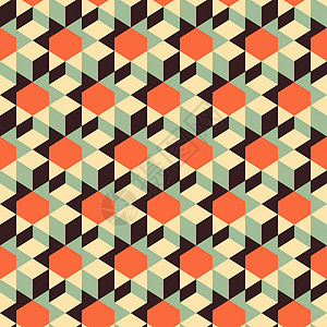 摘要三几何背景 Mosaic 矢量图解六边形多边形立方体包装长方形马赛克蜂窝技术正方形小册子背景图片