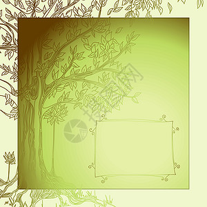带标签的背景框架天气花园叶子花朵季节植物剪贴簿绿色绘画背景图片