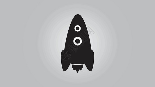 黑色火箭背景飞船太空艺术矢量灰色背景图片