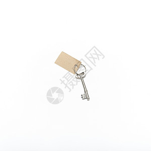 带有标签的密钥安全白色卡片钥匙金属背景图片
