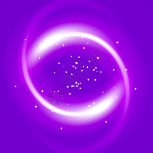 紫色光圈背景矢量插图彩色抽象闪光背景运动星星力量活力魔法天空曲线萤火虫紫色涡流插画