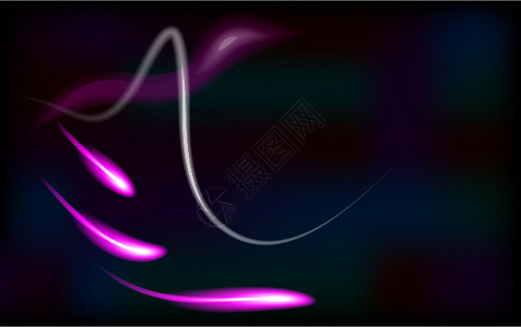 紫色抽象背景的矢量插图 带模糊的神奇电线光线曲线线魔法海浪艺术亮度波纹漩涡射线聚光灯火花力量背景图片