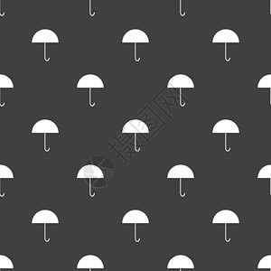 伞状网络图标 平面设计 无缝灰色模式气象下雨黑色背景图片