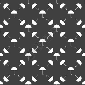 伞状网络图标 平面设计 无缝灰色模式黑色气象下雨背景图片