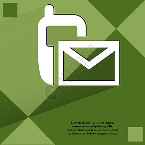 平面几何抽象背景的平坦现代网络设计格式垃圾邮件插图手机白色细胞按钮邮件电子电话黑色背景图片