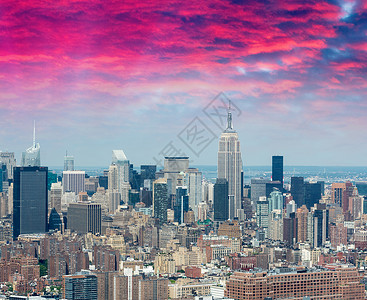 纽约航空城市风景地标建筑物景观旅行建筑学天线白色市中心街道黑色城市景观高清图片素材