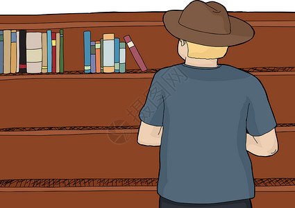 手绘卡通牛仔帽入帽子浏览簿的人背景