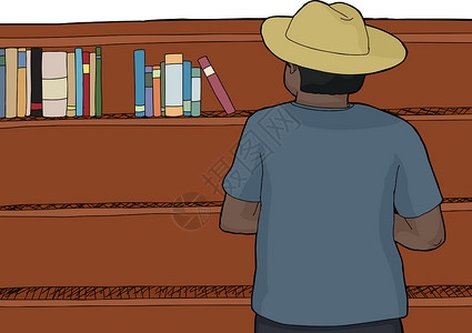 手绘卡通牛仔帽帽子浏览簿中的男性背景