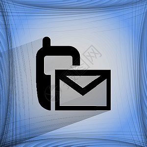 平面几何抽象背景的平坦现代网络设计格式细胞黑色技术电子邮件手机垃圾邮件剪贴插图电话背景图片
