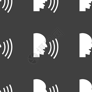 聊天的网络图标 平板设计 无缝模式标签艺术噪音夹子喷嚏高声男人白色插图背景图片