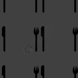 餐具 刀 叉网图标 平板设计 无缝灰色图案音乐刀具作品阴影创造力插图背景图片