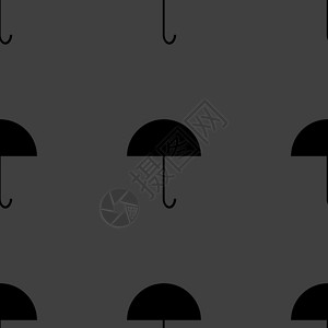 伞状网络图标 平面设计 无缝灰色模式气象黑色下雨背景图片