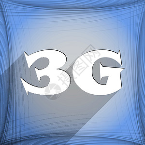 3G 图标符号 使用长阴影和文字空间的平坦现代网络设计 矢量质量徽章边界标签标准按钮电话技术邮票框架背景图片